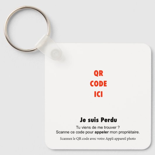 QR Code Anti-Perte Pour Clés, Animaux & Enfants キーホルダー (正面)