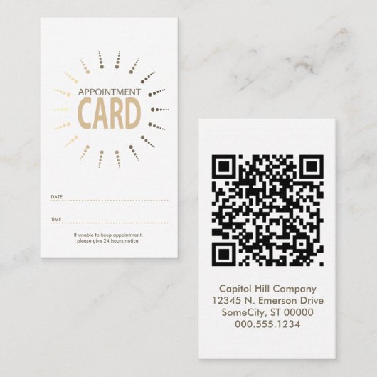 qr code appointment sunBurst 予約カード (正面/裏面)