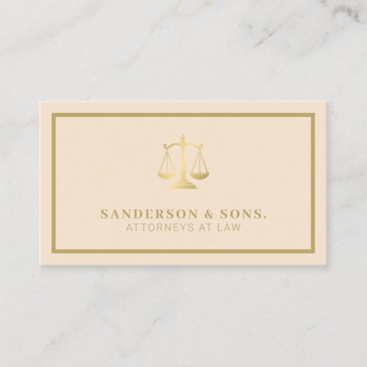 QR code attorney lawyer professional gold beige 名刺 (正面)