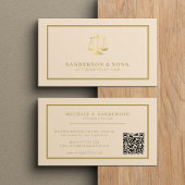 QR code attorney lawyer professional gold beige 名刺