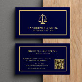 QR code attorney lawyer professional gold navy 名刺