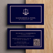 QR code attorney lawyer professional rosegold navy 名刺