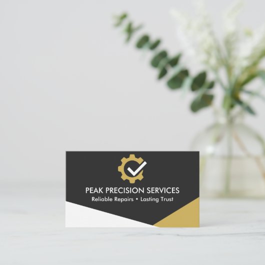 QR Code Auto Mechanic Professional Service Repair 名刺 (スタンド正面)