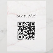 QR Code Beauty Salon Custom Logo Pink Marble チラシ (裏面)