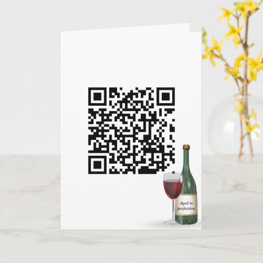 QR code birthday wine カード (黄色い花)