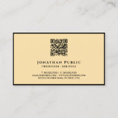 QR Code Black And Gold Elegant Modern Template 名刺 (裏面)
