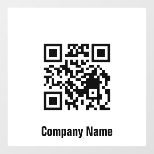 QR Code Black and White Business Template ウィンドウサイン (シート)