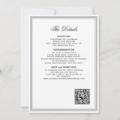QR code black and white crest monogram wedding 招待状 (裏面)