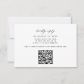 QR code black and white monogram wedding 出欠カード (裏面)