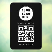 QR Code Black Business Logo Scan Here Modern ウィンドウサイン (シート3)