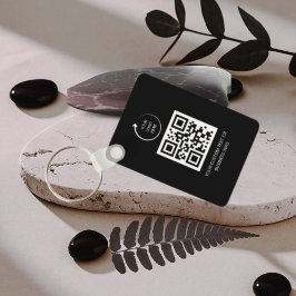QR Code| black Business Professional Simple Logo キーホルダー