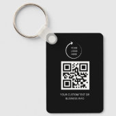 QR Code| black Business Professional Simple Logo キーホルダー (正面)
