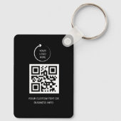 QR Code| black Business Professional Simple Logo キーホルダー (裏面)