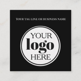 QR Code Black Logo Simple White スクエア名刺