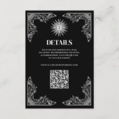 QR Code Black Minimal Wedding Details  エンクロージャーカード (正面)