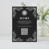 QR Code Black Minimal Wedding Details  エンクロージャーカード (スタンド正面)