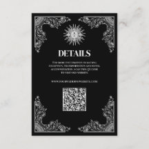 QR Code Black Minimal Wedding Details 