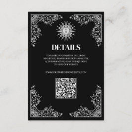 QR Code Black Minimal Wedding Details  エンクロージャーカード