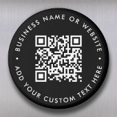 QR Code | Black Modern Minimalist Round マグネット