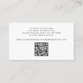 QR code black white monogram wedding details エンクロージャーカード (裏面)