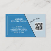 QR Code Blue Girly Mid-Century Salon II 名刺 (裏面)