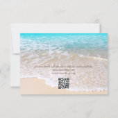 QR Code Blue Ocean Waves Tropical Beach Wedding セーブザデート (裏面)