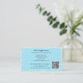 QR Code Blue Swimming Pool Water Pool Contractor   名刺 (スタンド正面)