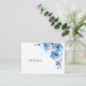 QR Code Blue Watercolor Flower  エンクロージャーカード (スタンド正面)