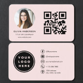 QR Code Blush Pink Photo 名刺