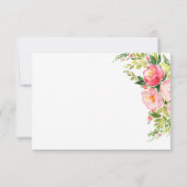 QR Code Bohemian Watercolor Floral Wreath Wedding 出欠カード (裏面)