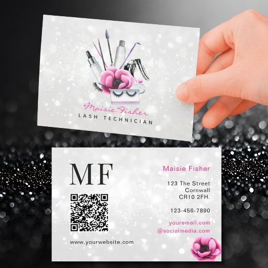 QR Code Bokeh Lash Technician, Eyelashes QR Code 名刺