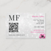 QR Code Bokeh Lash Technician, Eyelashes QR Code 名刺 (裏面)