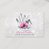 QR Code Bokeh Lash Technician, Eyelashes QR Code 名刺 (正面)