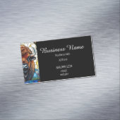 QR Code Bold Bison Buffalo Animal Nature Art マグネット名刺 (インサイチュ)