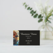 QR Code Bold Bison Buffalo Animal Nature Art 名刺 (スタンド正面)