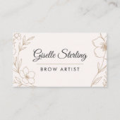 QR Code Botanical Blush Brow Artist Floral 名刺 (正面)