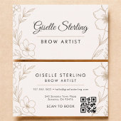 QR Code Botanical Blush Brow Artist Floral 名刺