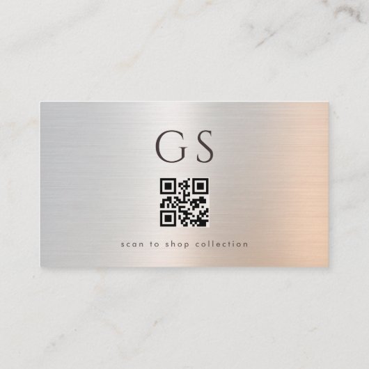 QR Code Boutique Clothing Metallic Luxury  名刺 (裏面)