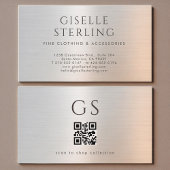 QR Code Boutique Clothing Metallic Luxury  名刺