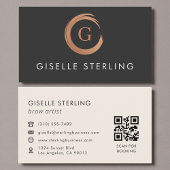 QR Code Brow Artist Modern Minimalist 名刺