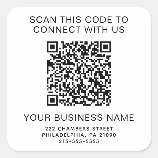QR Code Business スクエアシール (正面)