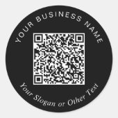 QR Code Business Black ラウンドシール (正面)