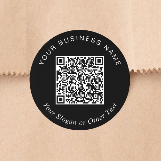 QR Code Business Black ラウンドシール