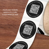 QR Code Business Black ラウンドシール