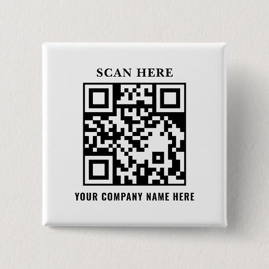 QR Code Business Branding Promotional Button 缶バッジ (正面)