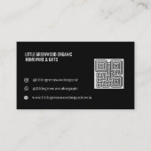 QR Code Business Card | Modern Minimalist Black 名刺 (正面)