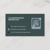QR Code Business Card |  Modern Minimalist Green 名刺 (正面)