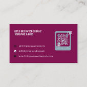 QR Code Business Card |  Modern Minimalist purple 名刺 (正面)