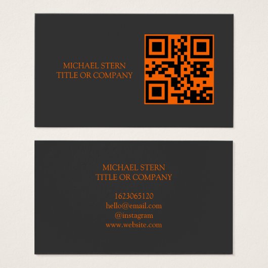 QR Code Business Card  Modern Professional  (正面&裏面)