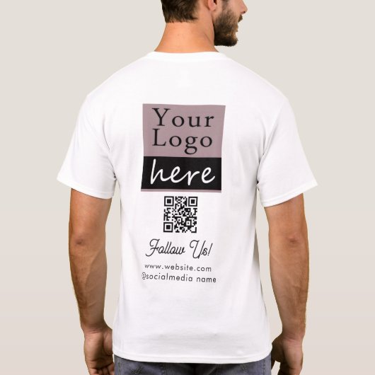 QR code Business Event Your Logo Tシャツ (裏面)
